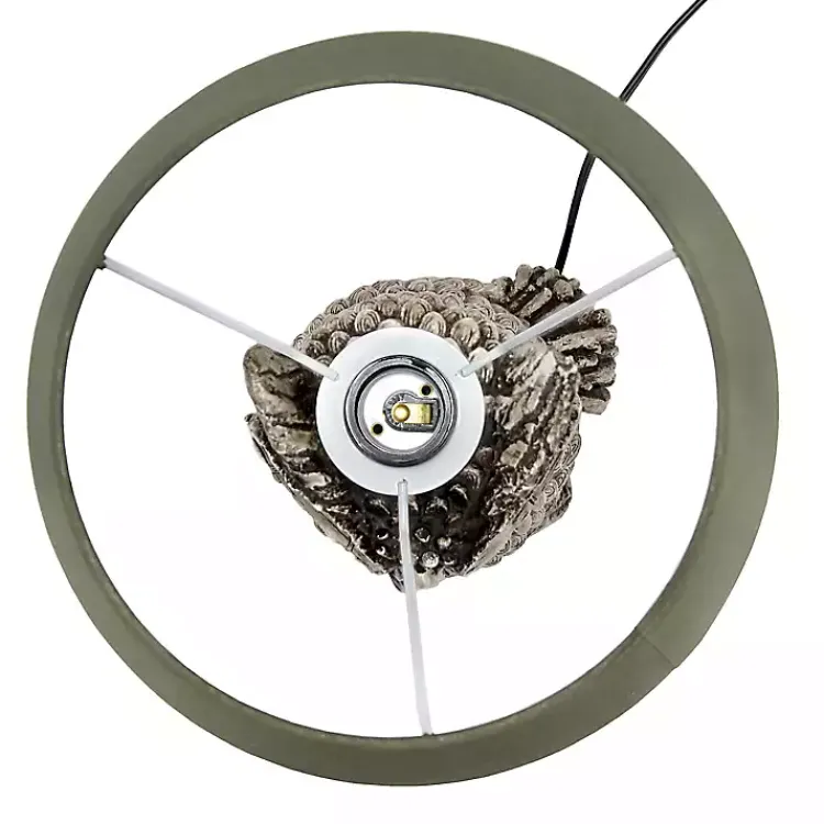 Table Lamps-Kirklands Home Brown Owl and Shade Table Lamp Green