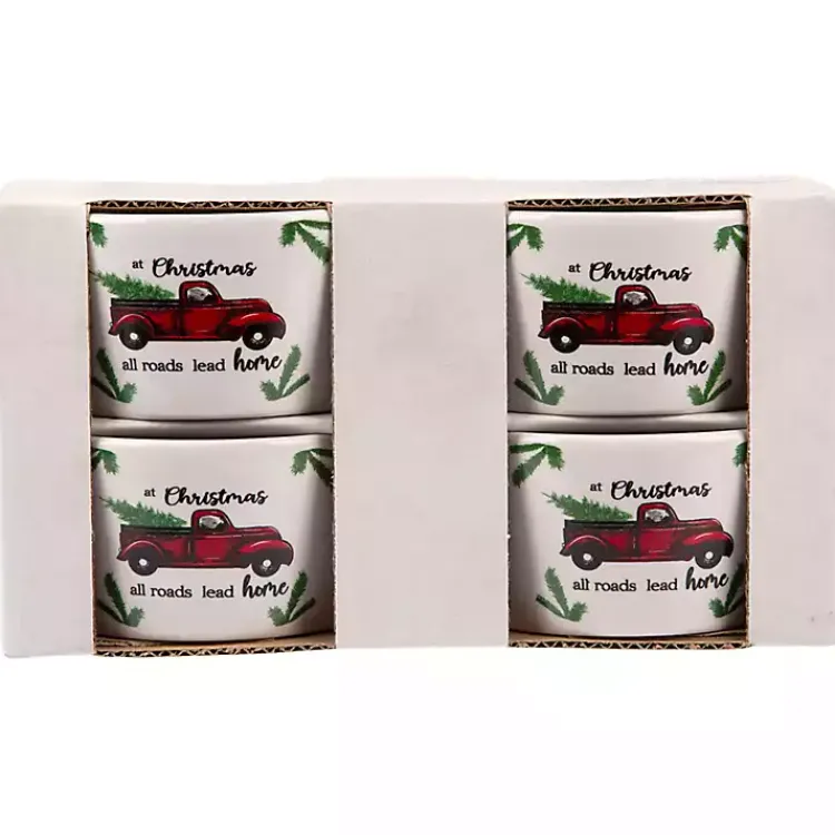 Dinnerware-Kirklands Home White Ceramic Christmas Ramekins, Set of 4