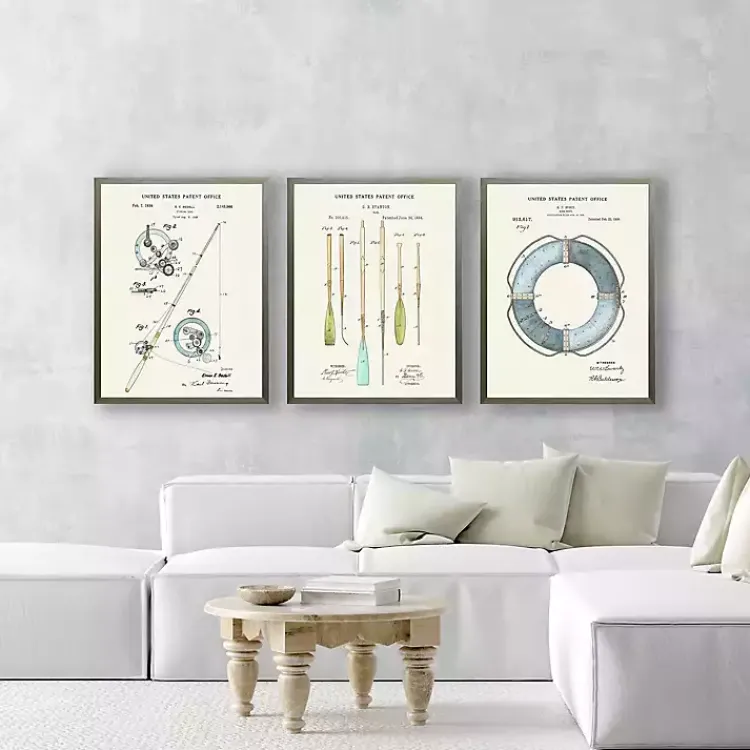 Framed Art-Kirklands Home Vintage Ring Bouy Patent Framed Art Print