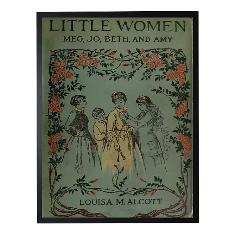 Framed Art-Kirklands Home Vintage Little Women Book Cover Framed Wall Art Green