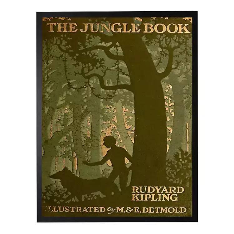 Framed Art-Kirklands Home Vintage The Jungle Book Cover Framed Wall Art Green