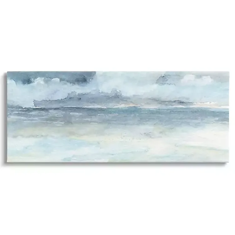 Canvas Art-Kirklands Home Cloudy Ocean Waves Canvas Art Print, 40x17 in.