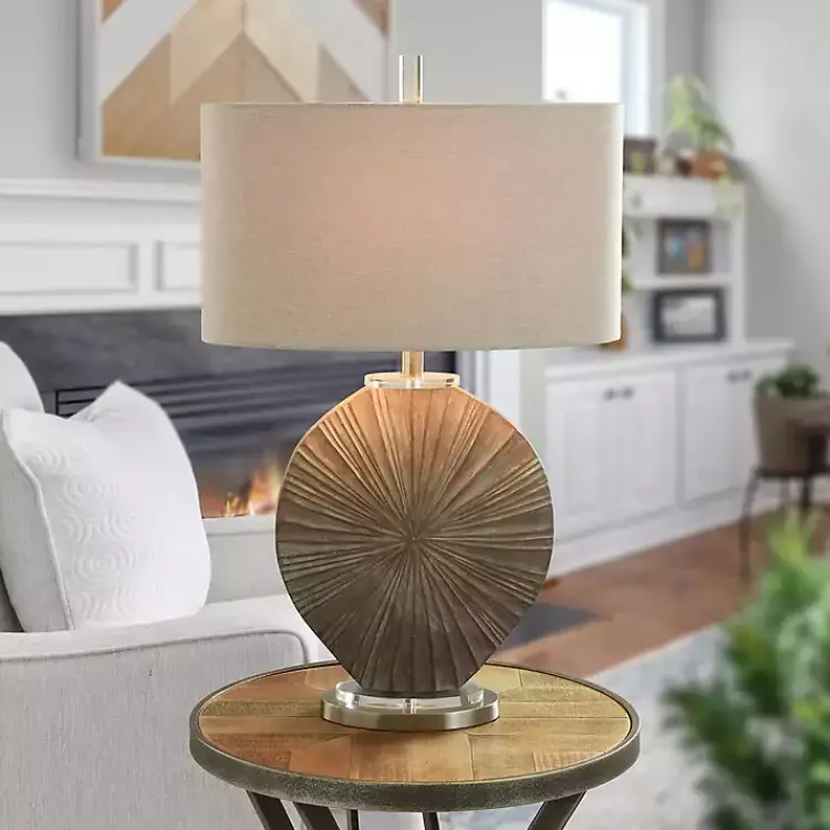 Table Lamps-Kirklands Home Brushed Brown Shell Table Lamp Gray
