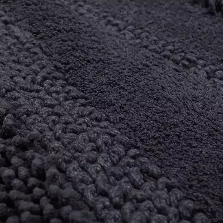 Bathroom Rugs-Kirklands Home Charcoal Asymmetrical Cotton Bath Mat Gray