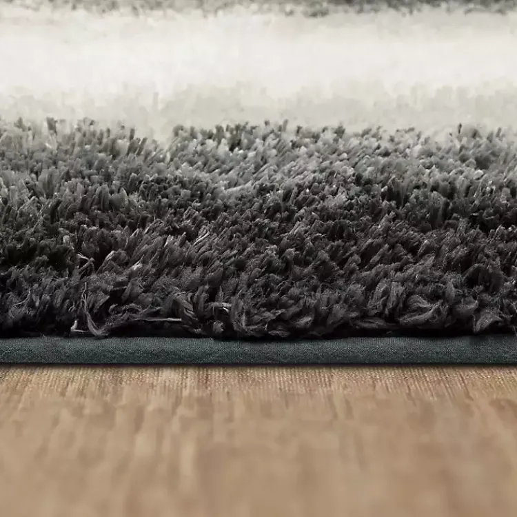 Bathroom Rugs-Kirklands Home Ombre Border Bath Mat, 2x3 Gray