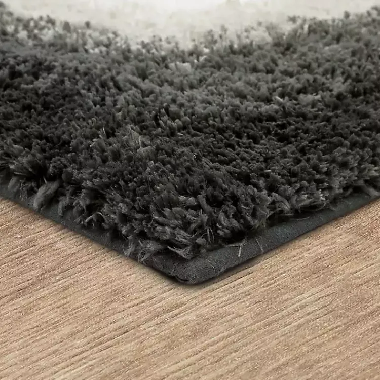 Bathroom Rugs-Kirklands Home Ombre Border Bath Mat, 2x3 Gray