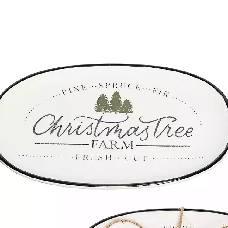 Serving & Entertaining-Kirklands Home Christmas Tree Farm Serving Platter with Spreader