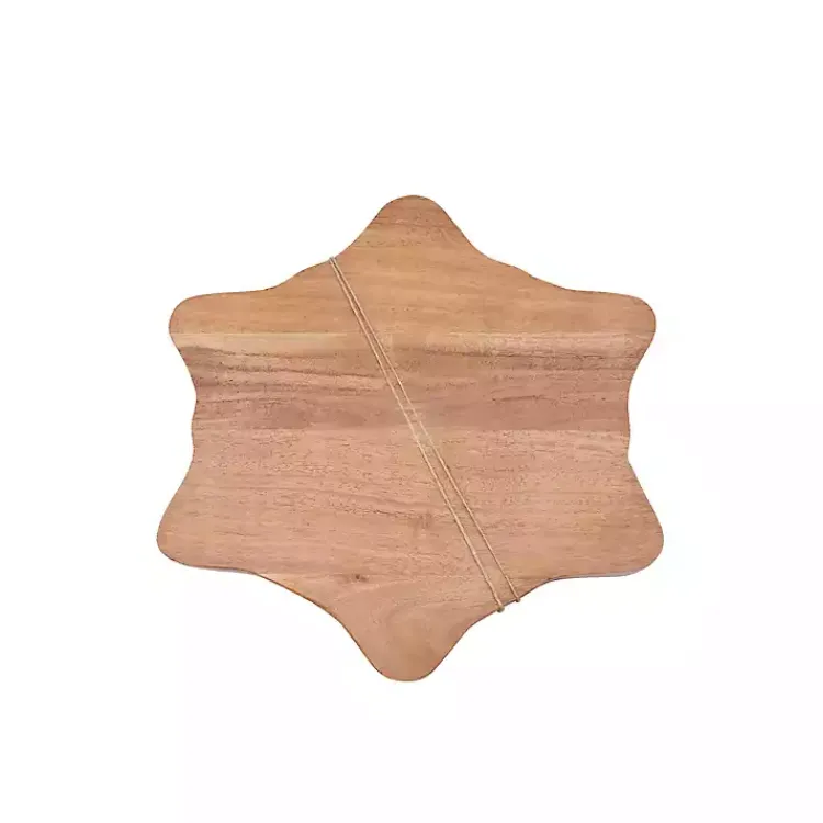 Serving & Entertaining-Kirklands Home Wood Snowflake Serving Board with Spreader Brown