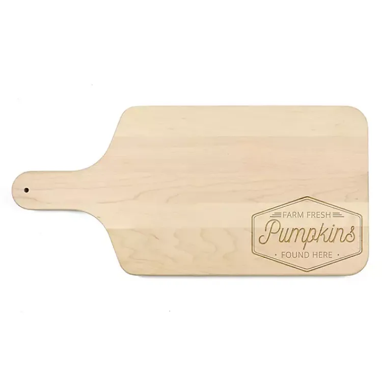 Serving & Entertaining-Kirklands Home Maple Wood Farm Fresh Pumpkins Cutting Board Tan