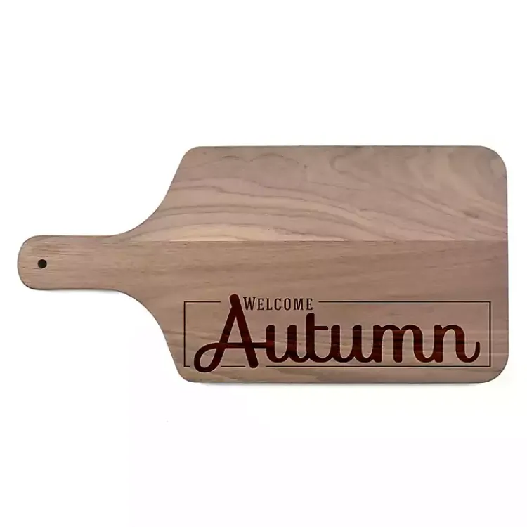 Serving & Entertaining-Kirklands Home Walnut Wood Welcome Autumn Cutting Board Brown