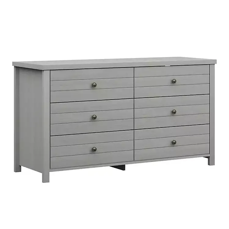 Dressers & Chests-Kirklands Home Harmony 6-Drawer Wood Dresser Gray