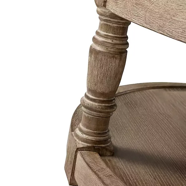 Benches & Ottomans-Kirklands Home Round Cepheus Tufted Ottoman Tan