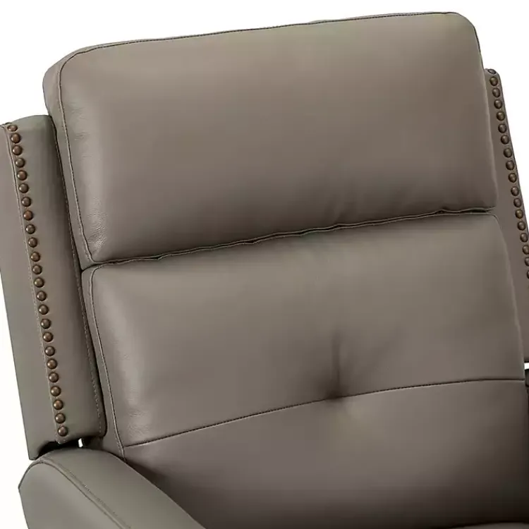 Accent Chairs-Kirklands Home Leather Swivel Rocker Recliner Gray