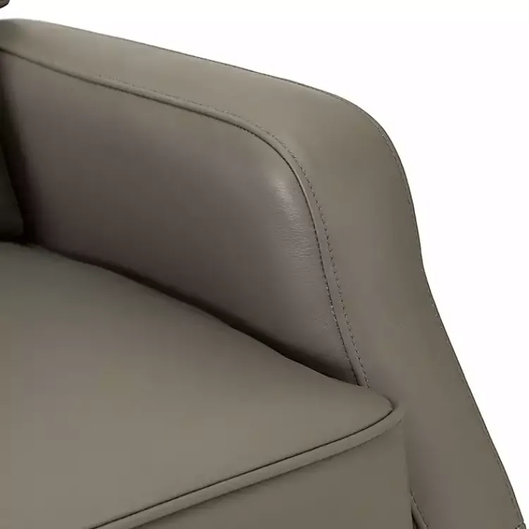 Accent Chairs-Kirklands Home Leather Swivel Rocker Recliner Gray