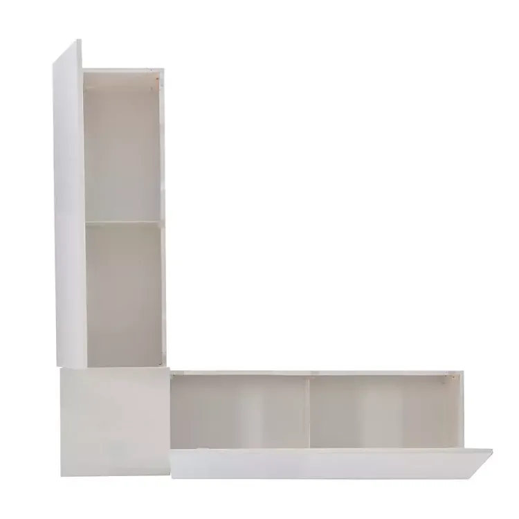 Benches & Ottomans-Kirklands Home White Corner Bench with Blue Cushions