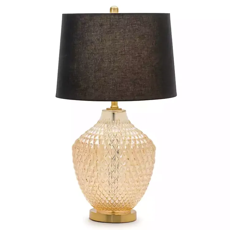 Table Lamps-Kirklands Home Black and Gold Textured Glass Table Lamp