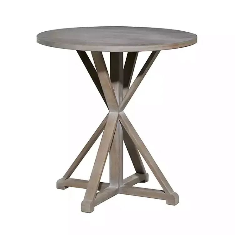 Accent & End Tables-Kirklands Home Rustic Graywash Hourglass Side Table Brown