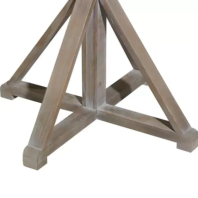 Accent & End Tables-Kirklands Home Rustic Graywash Hourglass Side Table Brown