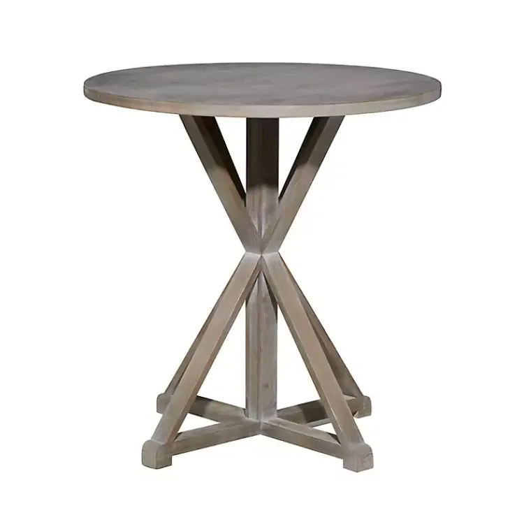 Accent & End Tables-Kirklands Home Rustic Graywash Hourglass Side Table Brown