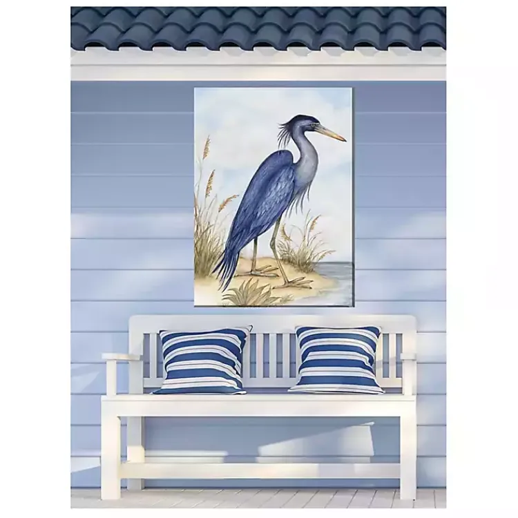 Outdoor Wall Decor-Kirklands Home Great Heron Outdoor Canvas Art Print Blue