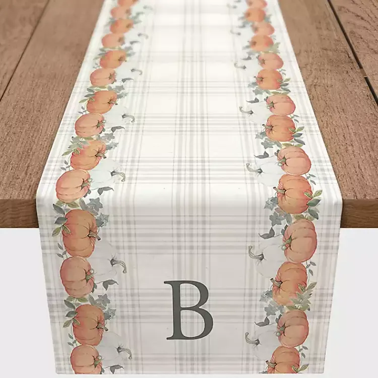 Table Linens-Kirklands Home Personalized Plaid Monogram Table Runner, 72 in.