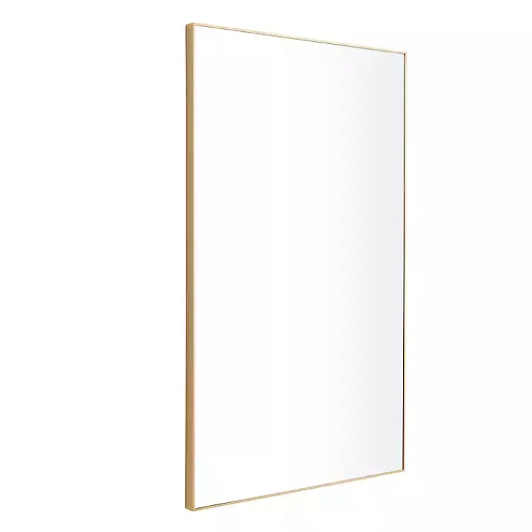 Framed Mirrors-Kirklands Home Gold Wood Rectangular Wall Mirror, 24x40 in.