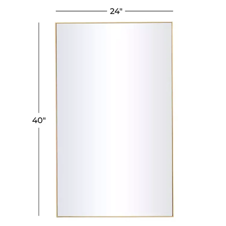 Framed Mirrors-Kirklands Home Gold Wood Rectangular Wall Mirror, 24x40 in.