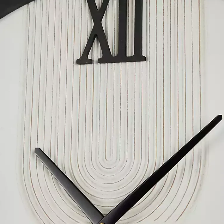 Clocks-Kirklands Home White and Black Modern Wall Clock
