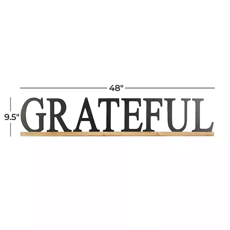 Wall Quotes & Signs-Kirklands Home Grateful Wood Wall Plaque Black
