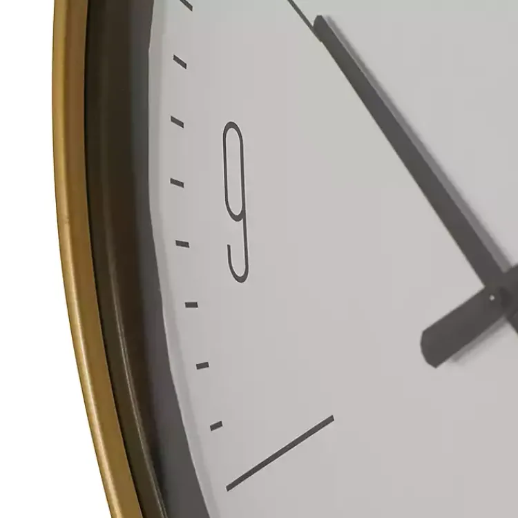 Clocks-Kirklands Home Gold and White Classic Wall Clock