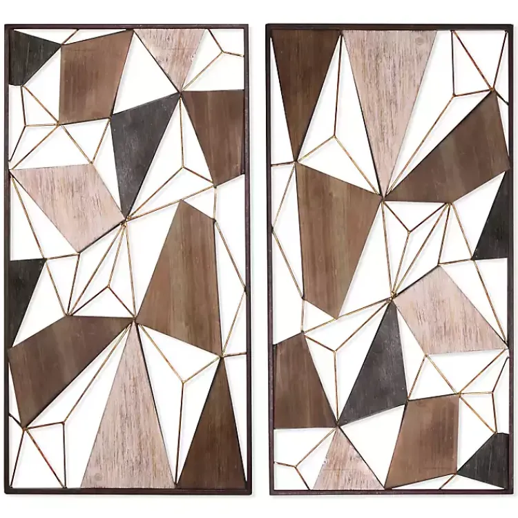 Wall Plaques-Kirklands Home Lucas Geometric Wall Plaques, Set of 2