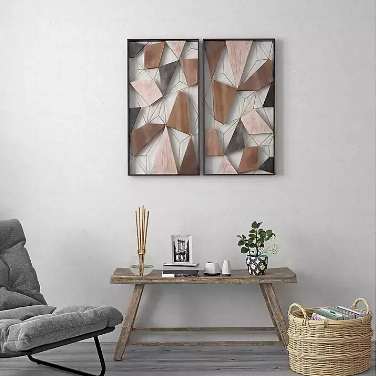 Wall Plaques-Kirklands Home Lucas Geometric Wall Plaques, Set of 2