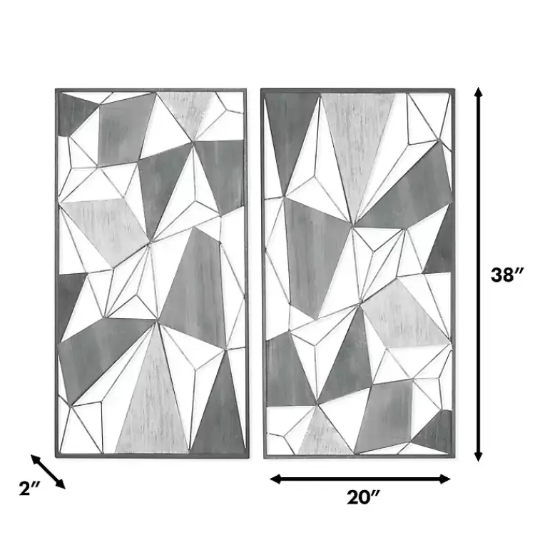 Wall Plaques-Kirklands Home Lucas Geometric Wall Plaques, Set of 2