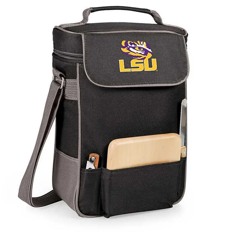 Barware-Kirklands Home LSU Tigers Wine & Cheese Tote Black