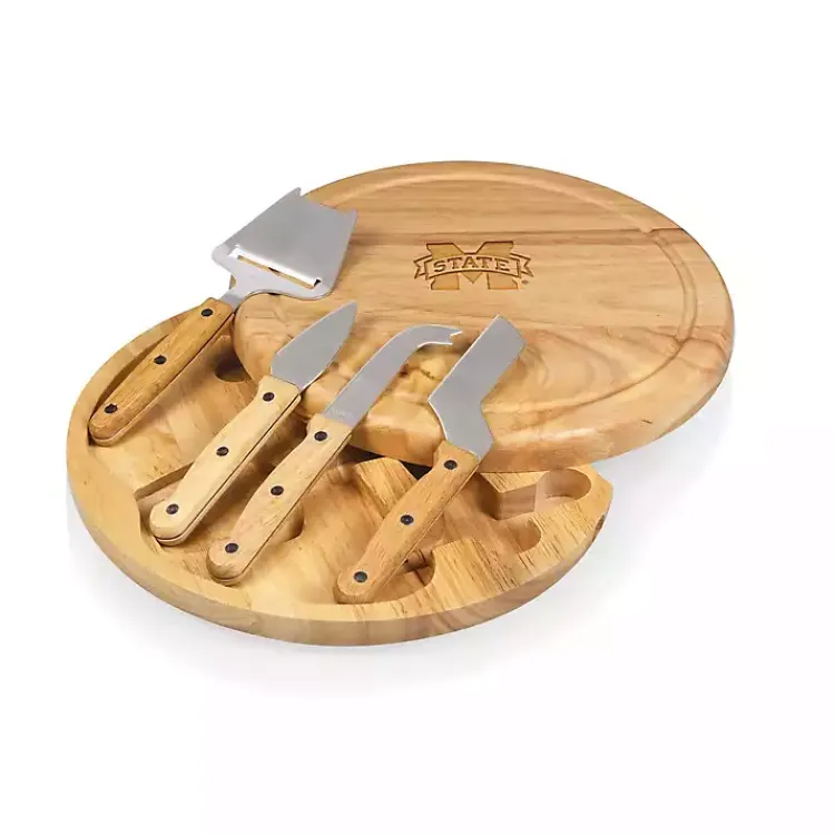 Serving & Entertaining-Kirklands Home Mississippi State Cheese Board and Tool Set Tan