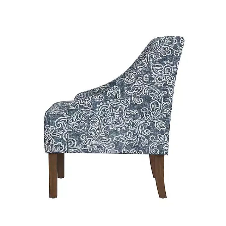 Accent Chairs-Kirklands Home & White Swoop Accent Chair Blue