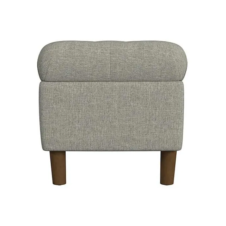 Benches & Ottomans-Kirklands Home Tufted Upholstered Storage Bench Gray