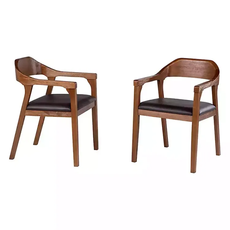 Dining Chairs-Kirklands Home Chestnut Ramus Dining Armchairs, Set of 2 Brown