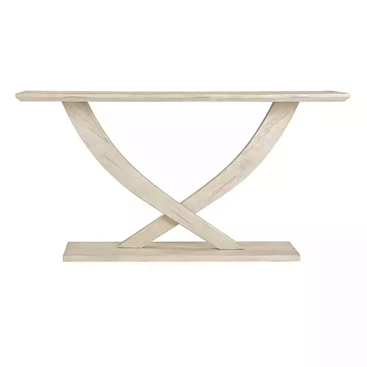 Console Tables-Kirklands Home washed Ramus Console Table White