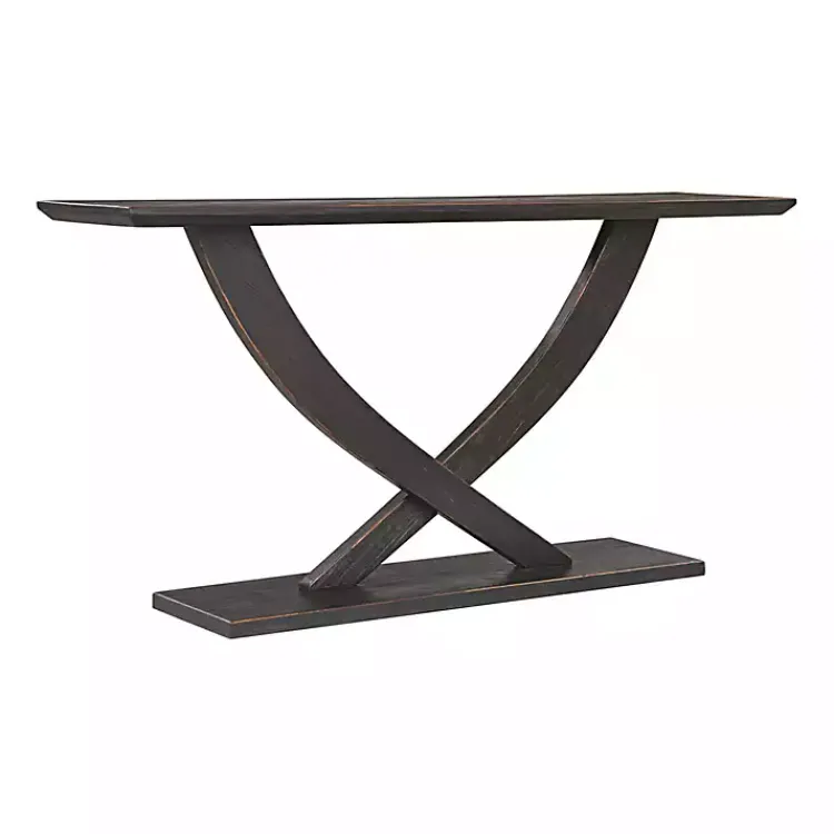 Console Tables-Kirklands Home Charcoal Ramus Console Table Black