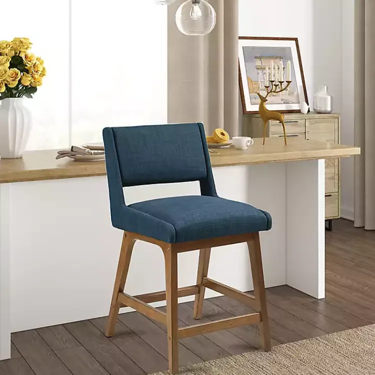 Bar Stools & Counter Height Stools-Kirklands Home Boomerang Modern Counter Stool Blue