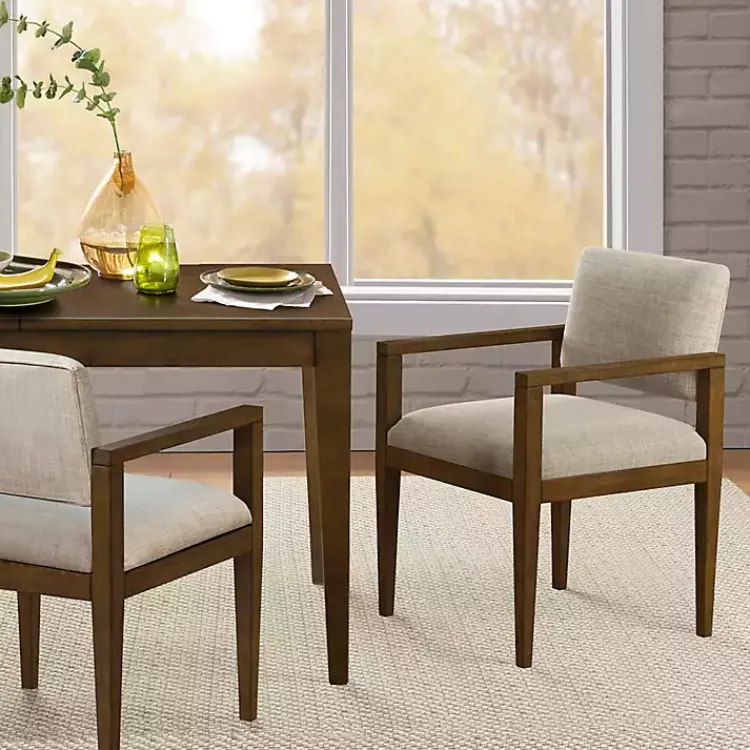 Dining Chairs-Kirklands Home Beige Upholstered Wood Dining Chairs, Set of 2 Tan