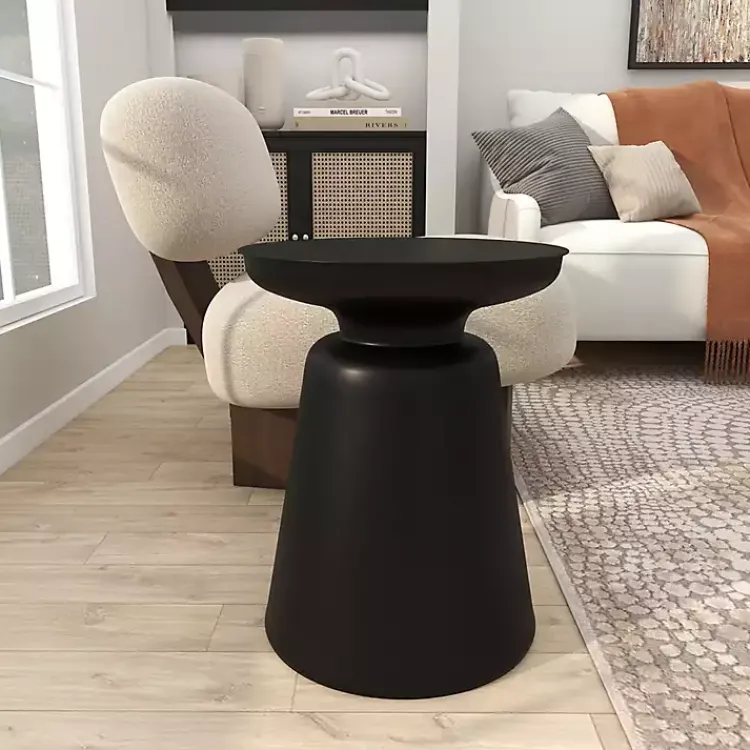 Accent & End Tables-Kirklands Home Metal Bell Shaped Accent Table Black