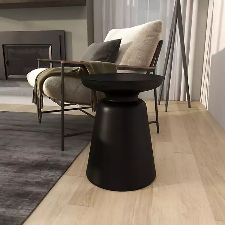 Accent & End Tables-Kirklands Home Metal Bell Shaped Accent Table Black