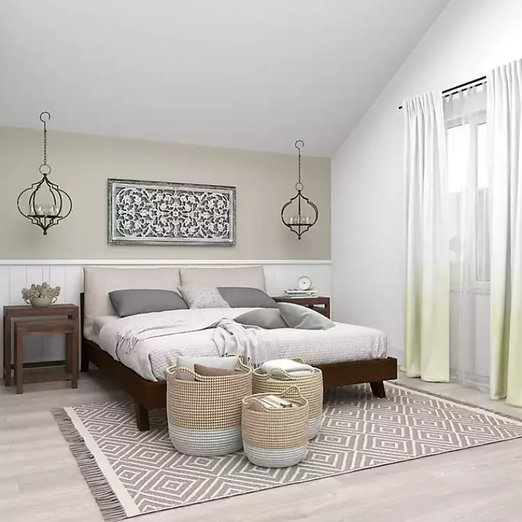 Accent & End Tables-Kirklands Home Wood Carved Floral Nesting Tables, Set of 2 Brown