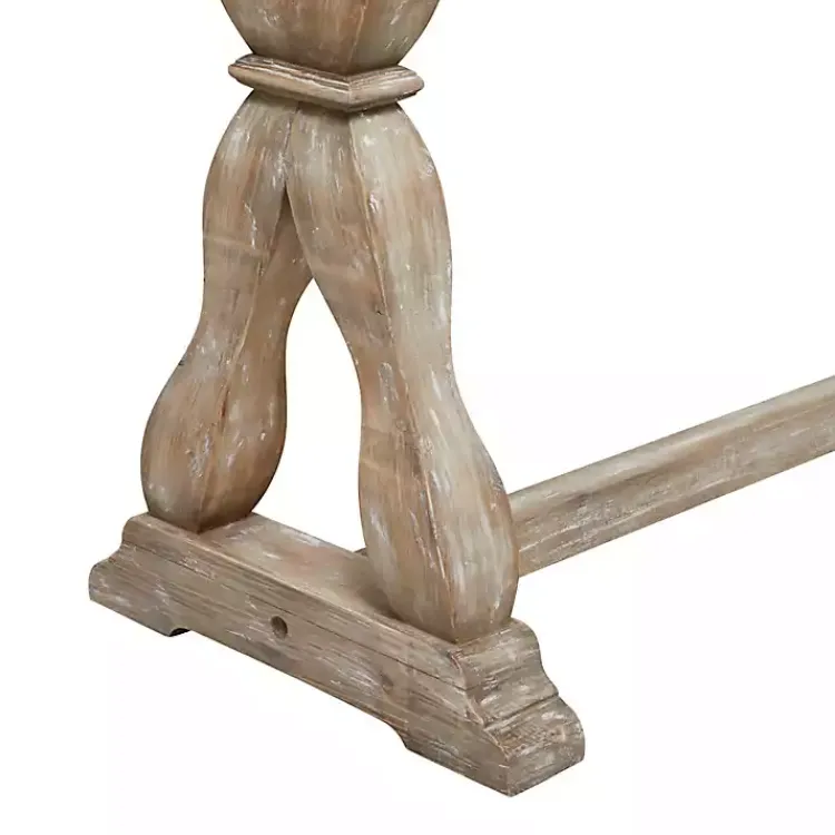 Console Tables-Kirklands Home Whitewashed Wood Trestle Base Console Table