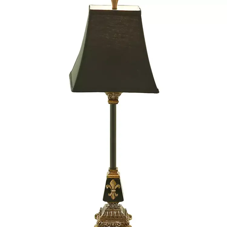 Buffet Lamps-Kirklands Home and Gold Fleur De Lis Buffet Lamp Black