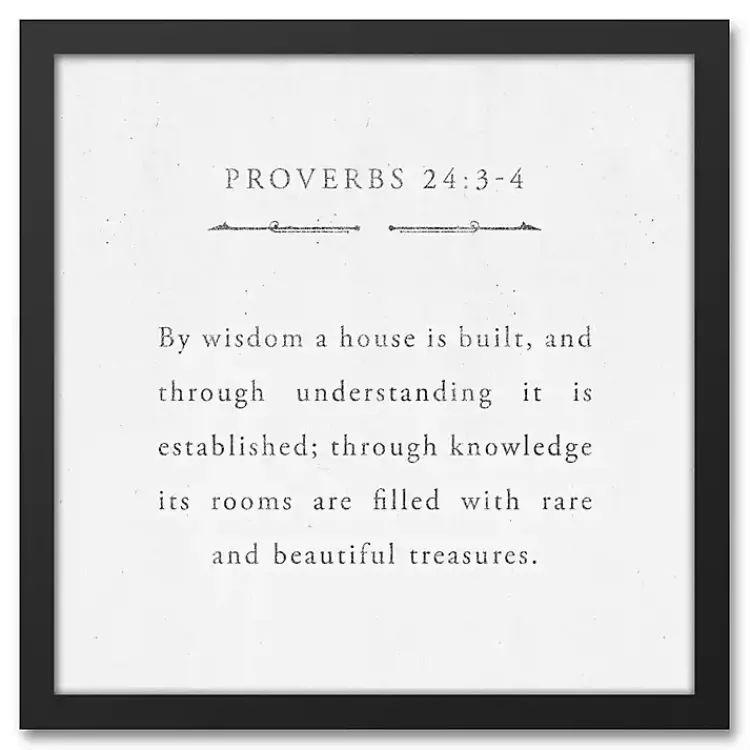 Wall Quotes & Signs-Kirklands Home Proverbs Black Framed Canvas Art Print