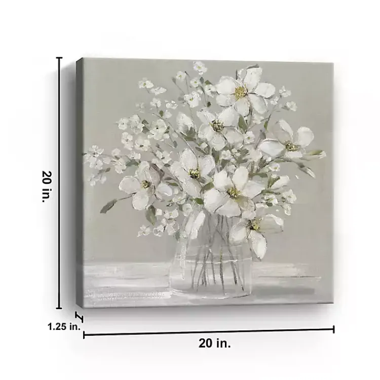 Canvas Art-Kirklands Home Blooming Magnolias Canvas Art Print, 20x20 in. Gray