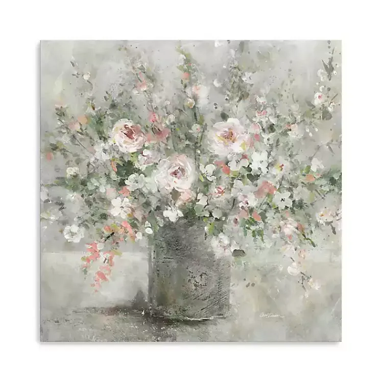 Canvas Art-Kirklands Home Felicitous Floral Canvas Art Print, 40X40 in. Gray